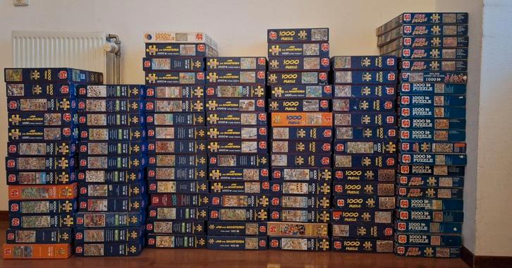 Veel Jan van Haasteren puzzels 1000 stukjes, Hobby en Vrije tijd, Denksport en Puzzels, Zo goed als nieuw, 500 t/m 1500 stukjes
