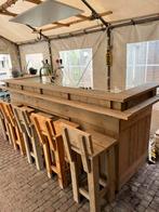Mooie steigerhouten bar, Huis en Inrichting, Barren, Ophalen, Zo goed als nieuw, Inclusief barstoelen