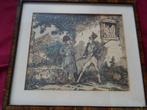 Antieke handingekleurde prent Napoleon Bonaparte, Antiek en Kunst, Ophalen of Verzenden