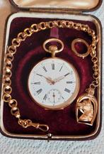 18k Remontoire cylindre 10 rubis zakhorloge, Ophalen, Goud, Zakhorloge, Overige merken