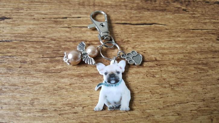 ACTIE -20% hanger Franse bulldog met beschermengeltje, Sieraden, Tassen en Uiterlijk, Tassen | Damestassen, Nieuw, Handtas, Overige kleuren
