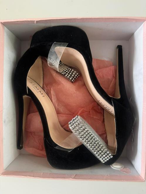 SIMMI hoge hakken 14 cm maat 38 zwart met strass, Kleding | Dames, Schoenen, Nieuw, Pumps, Zwart, Ophalen of Verzenden