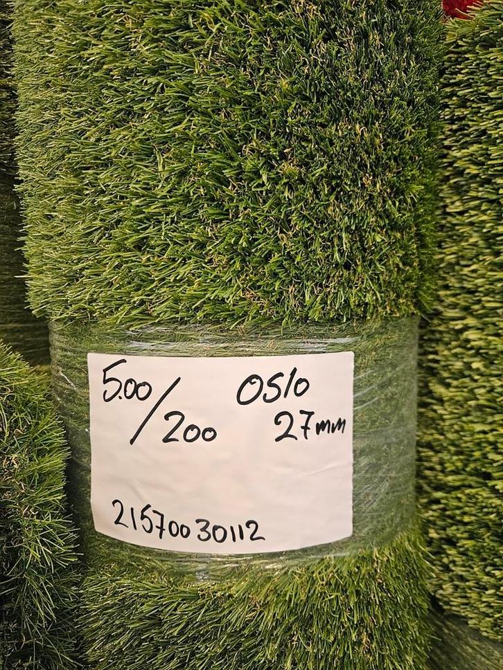 Kunstgras coupon 27mm poolhoogte 5.00 x 2.00 nu €110,-, Tuin en Terras, Gras en Kunstgras, Nieuw, 20 m² of meer, Ophalen of Verzenden