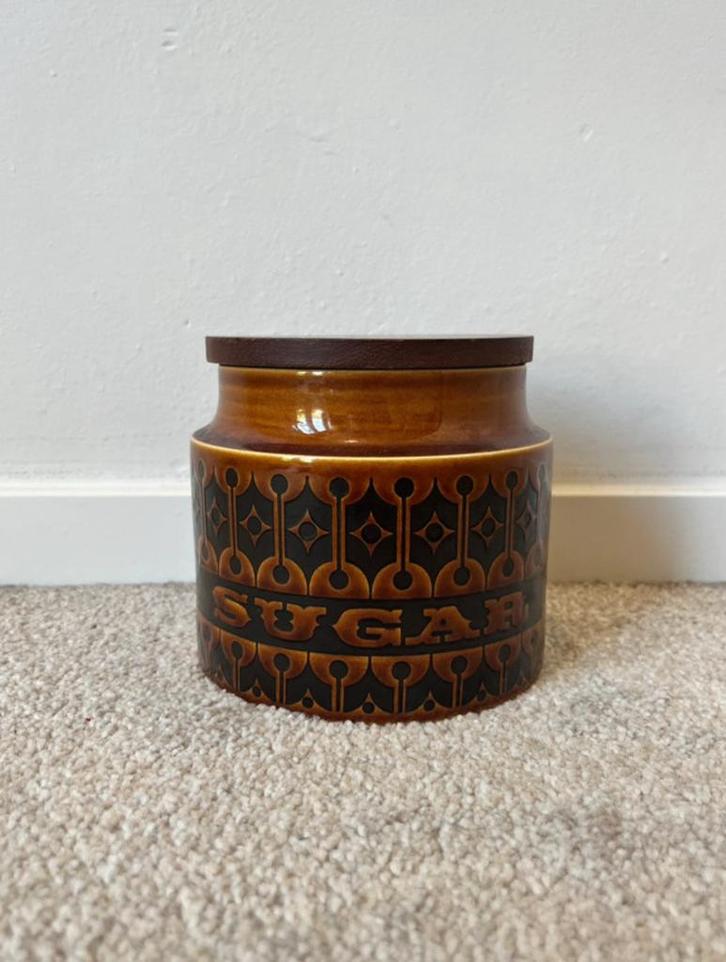 Vintage Hornsea suikerpot, 11x12cm. 60s 70s retro boho, Huis en Inrichting, Keuken | Servies, Gebruikt, Overige typen, Overige stijlen