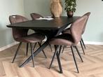Eetkamerstoelen, Huis en Inrichting, Stoelen, Overige materialen, Bruin, Ophalen of Verzenden, Zo goed als nieuw