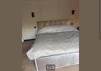 Bedombouw 180x200 - Beige Stof, Huis en Inrichting, Slaapkamer | Bedden, Beige, Tweepersoons, Ophalen of Verzenden, Zo goed als nieuw