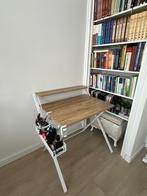 Opklapbaar bureau - Eikenhout & Wit - Zo goed als nieuw!, Huis en Inrichting, Bureaus, Ophalen of Verzenden, Zo goed als nieuw