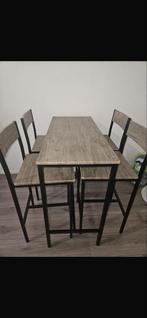 Bar tafel met 4 stoelen - nette staat, Ophalen, Gebruikt, 4 tot 6 stoelen