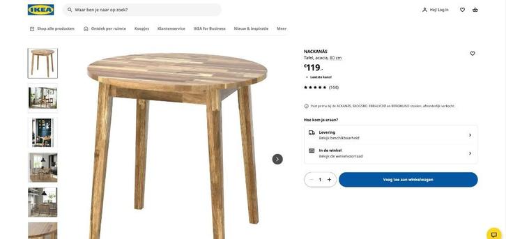 Acaciahout Ronde Tafel, Huis en Inrichting, Tafels | Eettafels, Zo goed als nieuw, 50 tot 100 cm, 50 tot 100 cm, Vier personen