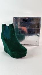 Kayla Shoes enkellaarsjes, suede groen, maat 40. 8A4, Tweedehands verkoop, Tweedehands verkoop, Ophalen of Verzenden, Groen