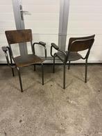 6 stuks study stoelen industriële armstoelen stapelbaar, Huis en Inrichting, Stoelen, Vijf, Zes of meer stoelen, Gebruikt, Metaal