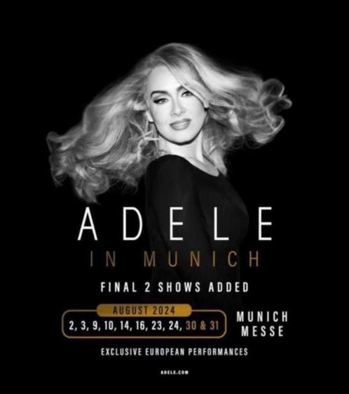 Adèle in München 4 tickets voor 30 augustus, Tickets en Kaartjes, Concerten | Pop, Drie personen of meer, Augustus