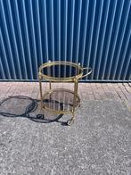 Vintage serveerwagen barcart trolley messing, Huis en Inrichting, Tafels | Bijzettafels, Ophalen, Minder dan 55 cm, Gebruikt, Rond