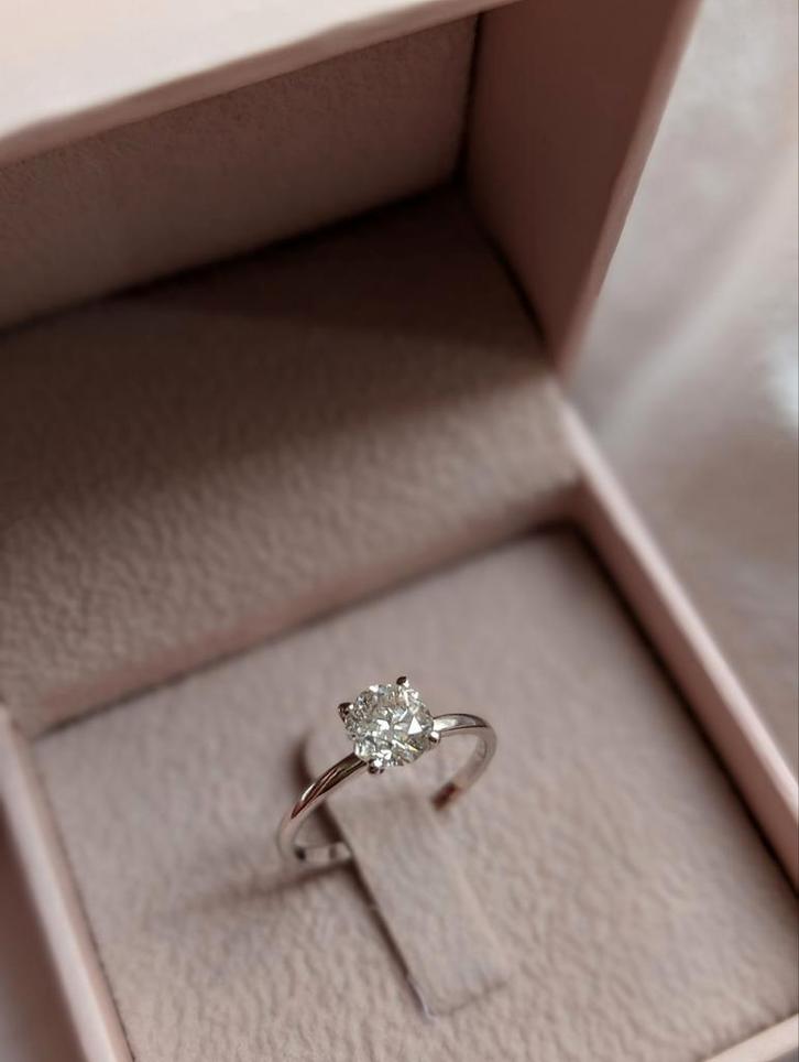 1.01ct Natuurlijke diamanten Ring – 14K Witgoud maat 6.25, Sieraden, Tassen en Uiterlijk, Ringen, Nieuw, Dame, Kleiner dan 17