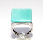 Schitterende Sterling Zilver Amazoniet Ring, Verzenden, Zilver, Ring, Met edelsteen