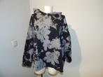 Oska sweater zwart grijze bloemen print capuchon mt 3/44, Kleding | Dames, Verzenden, Zwart, Maat 42/44 (L), Zo goed als nieuw