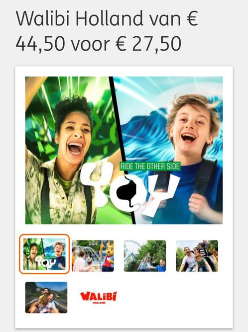 Walibi kortingsvoucher., Tickets en Kaartjes, Recreatie | Pretparken en Attractieparken, Twee personen, Kortingskaart