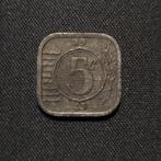 5 cent 1943 zink, Verzenden, Koningin Wilhelmina, 5 cent, Losse munt