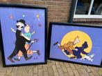 2 supergrote schilderwerken van kuifje, Ophalen of Verzenden