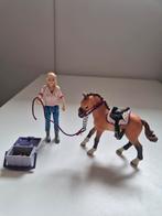 Schleich Veulen met Zadel, Halster, Verzorger & Poetsset, Ophalen of Verzenden, Gebruikt