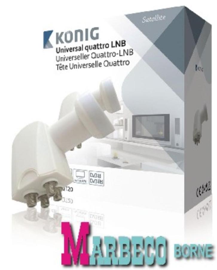 Universele Quattro LNB, 0,2dB voor Multiswitch, König, Audio, Tv en Foto, Televisie-accessoires, Nieuw, Ophalen of Verzenden