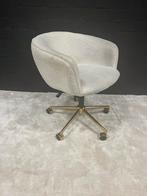 Trendy Bureaustoel / fauteuil teddy stof wit, Ophalen of Verzenden, Bureaustoel, Wit, Zo goed als nieuw