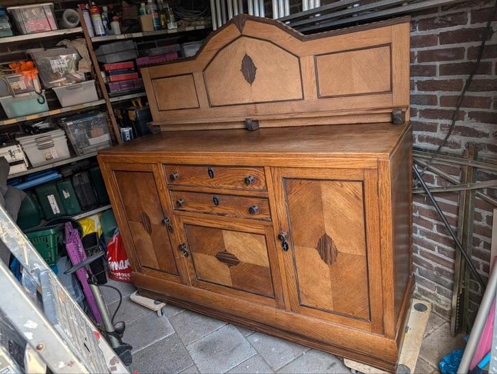 Amsterdamse school dressoir, credenza. Drilling., Antiek en Kunst, Antiek | Meubels | Kasten, Ophalen