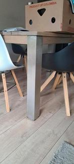 4 rvs tafelpoten 76 cm, Huis en Inrichting, Tafels | Eettafels, 50 tot 100 cm, Rond, Tot twee personen, Zo goed als nieuw