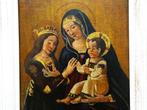 Aandoenlijk handgeschilderd icoon Anna te Drieën Maria Jezus, Ophalen of Verzenden
