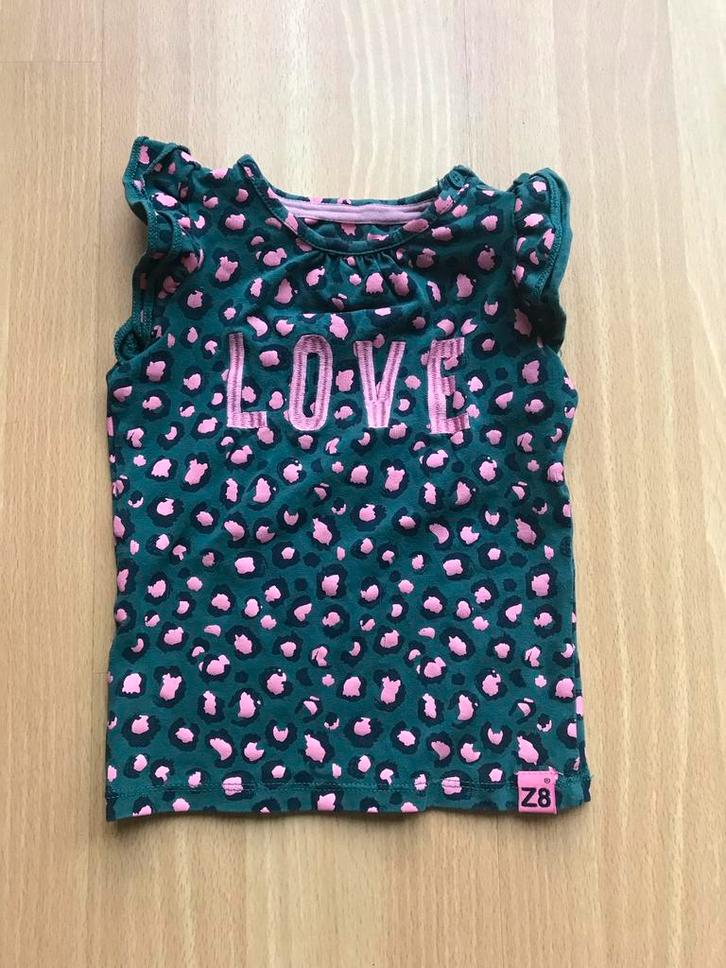 Z8 maat 80 shirt panter love zgan meisje style: Sanne, Kinderen en Baby's, Babykleding | Maat 80, Zo goed als nieuw, Meisje, Shirtje of Longsleeve