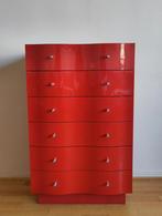 Vintage Ikea rode ladekast Vajer Tomas Jelinek kastje hout, Ophalen, Gebruikt, ., Scandinavisch Zweeds design wavy