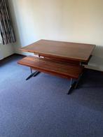 Compacte eettafel met 2 bankjes, Ophalen, Gebruikt, 100 tot 150 cm, 50 tot 100 cm