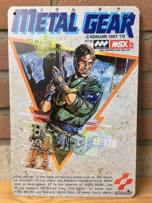 METAL GEAR MSX 2 KONAMI Metalen Wandbord, Spelcomputers en Games, Games | Overige, Nieuw, 1 speler, Vanaf 12 jaar, Verzenden