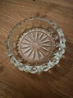 Vintage glazen geslepen ronde asbak, Ophalen of Verzenden