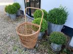 Brocante Franse rieten boodschapkar - boodschaptrolley, Ophalen of Verzenden