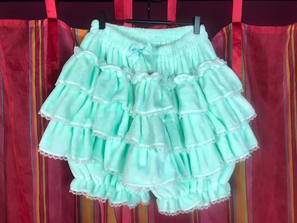 Lolita Mintgroene Fleece Teddy Bloomers / Rokje Met Wit Kant, Kleding | Dames, Rokken, Ophalen of Verzenden, Zo goed als nieuw
