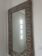 Spiegel met rieten rand, Ophalen, 100 tot 150 cm, Zo goed als nieuw, Rechthoekig