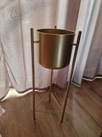 Gouden plantenstandaard met pot, Ophalen, Tuin, Rond, Zo goed als nieuw