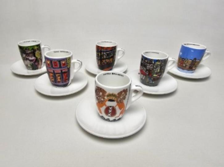 # Beautiful People Art from the Heart espresso kop schotels, Huis en Inrichting, Keuken | Servies, Zo goed als nieuw, Kop(pen) en/of Schotel(s)