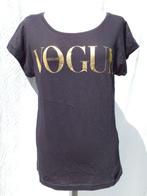 Stoer zwart shirt, met gouden letters. Mt S/M. Merk Vogue, ., Zwart, Ophalen of Verzenden, Zo goed als nieuw