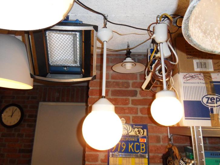 keuken lampen jaren 20/30 + industrie lamp + 1x theaterlamp, Huis en Inrichting, Lampen | Tafellampen, Zo goed als nieuw, 50 tot 75 cm