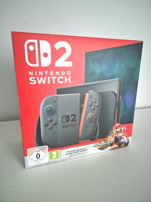 Nintendo Switch 2 + Mario Kart World (Garantie), Spelcomputers en Games, Spelcomputers | Nintendo Switch, Nieuw, Met 1 controller