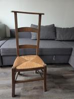 Bidstoel Houten stoel met rieten zitting, Huis en Inrichting, Stoelen, Gebruikt, Bruin, Vintage, Eén