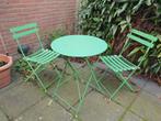 Groene Bistroset - Tafel en 2 Stoelen, Tuin en Terras, Gebruikt, Aluminium, Tuinset, Eettafel