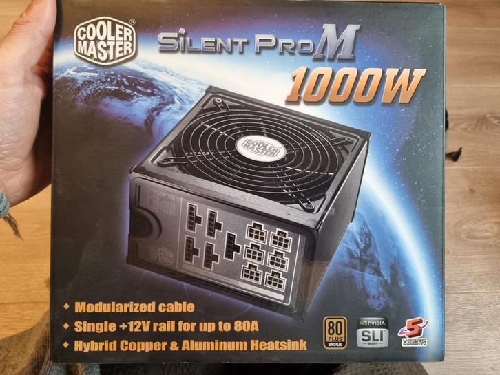 Cooler Master Silent Pro M 1000W Voeding, Computers en Software, Interne voedingen, Gebruikt, Ophalen of Verzenden