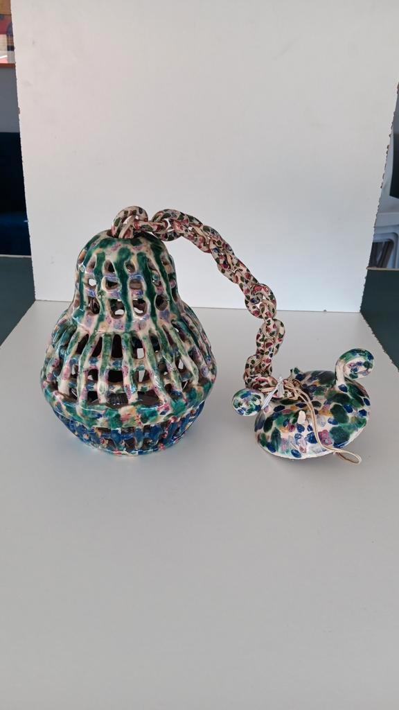 Hanglamp van keramiek., Huis en Inrichting, Lampen | Hanglampen, Gebruikt, Minder dan 50 cm, Overige materialen, Ophalen of Verzenden