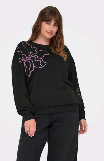 Zwart/paarse sweater van Only Carmakoma Maat 54 nu €21,99 beschikbaar voor biedingen