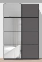 IKEA PAX / MEHAMN kledingkast met (spiegel)schuifdeuren, 100 tot 150 cm, Gebruikt, Met hangruimte, Glas