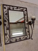 Sierlijke Spiegel met Wandlampen/ kaarsen, Ophalen, Zo goed als nieuw, Vierkant, 50 tot 75 cm