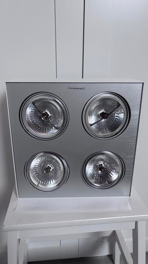 Philips Lirio Bloq Quattro Vierspot - Designlamp plafond, Huis en Inrichting, Ophalen of Verzenden, Zo goed als nieuw, Metaal